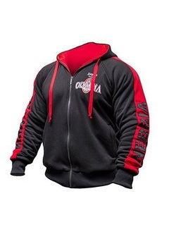 Generic 2019 New Olympic Sweatshirt Fitness Jacket Sports Cotton Printing Hooded Zipper Shirt Healthy Athletic Hooded Pullover Black and Red Zipper shirt 