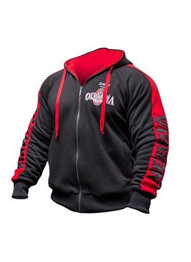 Generic 2019 New Orsay Sweater Olympia Fitness Jacket Sportswear Cotton Printed Bodybuilding Hooded Zipper Shirt Black and Red Zipper shirt 