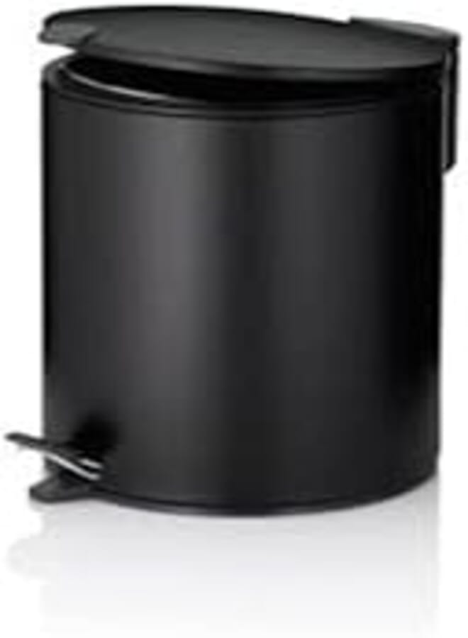 Primanova Stainless Steel Wastebin with Lid Soft Close and Inner Basket for Easy Garbage Removal be Used in Home, Kitchen,Office and Bathroom, 6 Liter (Black) 