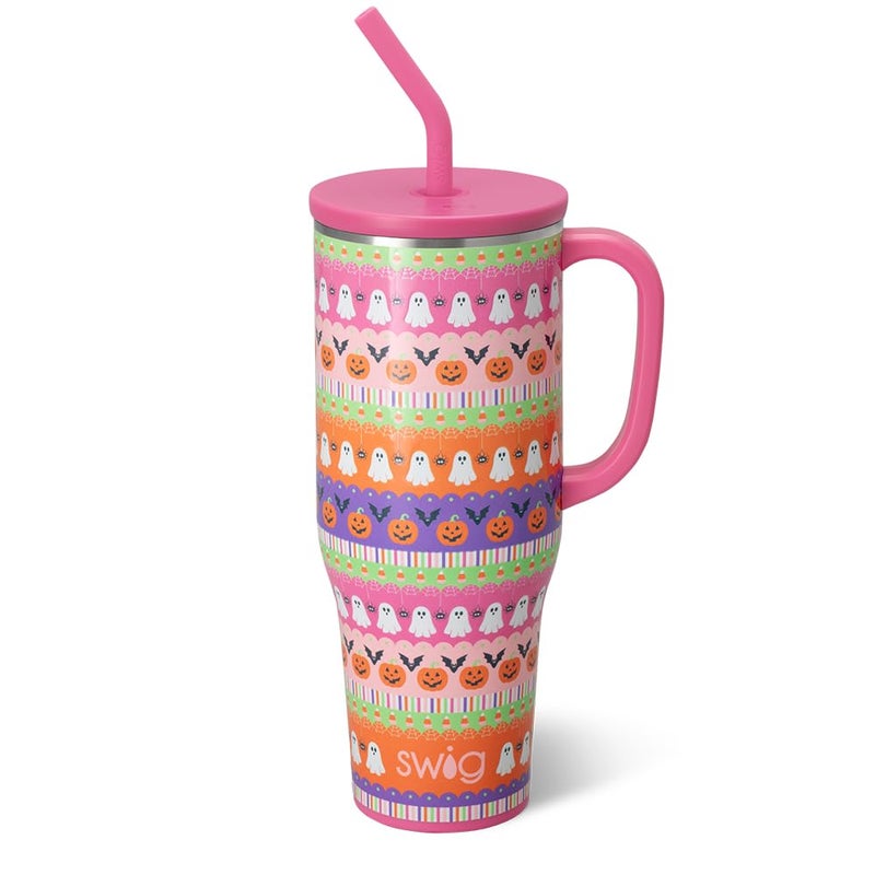 Swig Life 40oz Mega Mug Halloween 40oz Tumbler with Handle and Straw Extra Large Insulated Tumblers Cup Holder Friendly Travel Mug Trick or Treat - Image 2