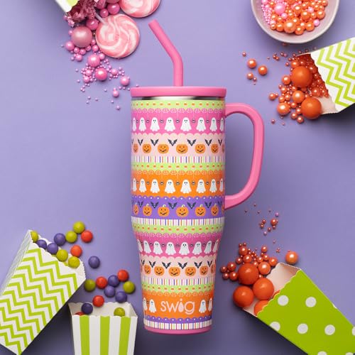 Swig Life 40oz Mega Mug Halloween 40oz Tumbler with Handle and Straw Extra Large Insulated Tumblers Cup Holder Friendly Travel Mug Trick or Treat - Image 3
