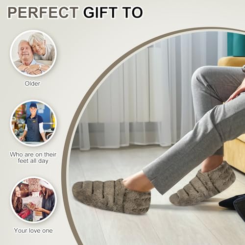 SUZZIPAD Microwave Foot Warmers and Heating Pad Slippers for Bed, Microwave Heated Slipper for Women & Man, Feet Warmers for Cold Day, L - Image 5