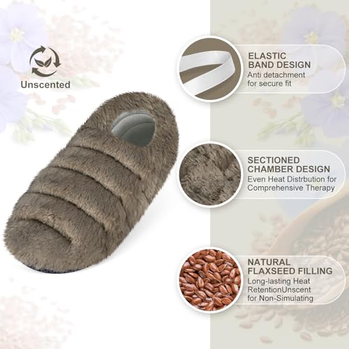 SUZZIPAD Microwave Foot Warmers and Heating Pad Slippers for Bed, Microwave Heated Slipper for Women & Man, Feet Warmers for Cold Day, L - Image 4
