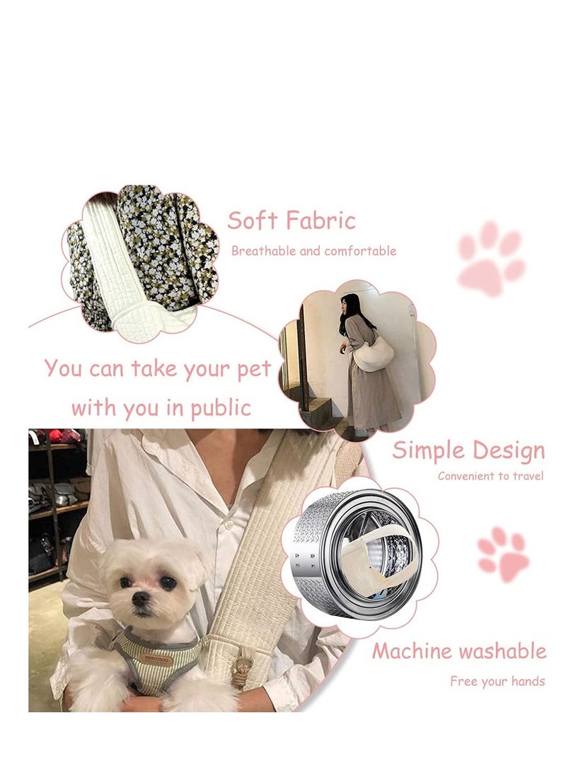 Generic Dog Carrier Backpack Small Dog Carrier Sling Cat Sling Adjustable Strap Hand Free Pet Puppy Safe and Breathable for Outdoor Traveling Subway Maximum Load Capacity 5lbs White Canvas - Image 3
