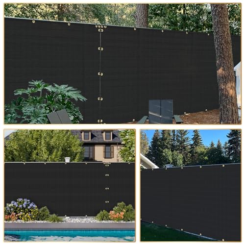 INFRANGE Privacy Fence Screen 6' x 20' Fencing Cover Heavy Duty Mesh Windscreen Cloth for Outdoor Garden Patio Backyard Chain Link Fence Black - Image 3