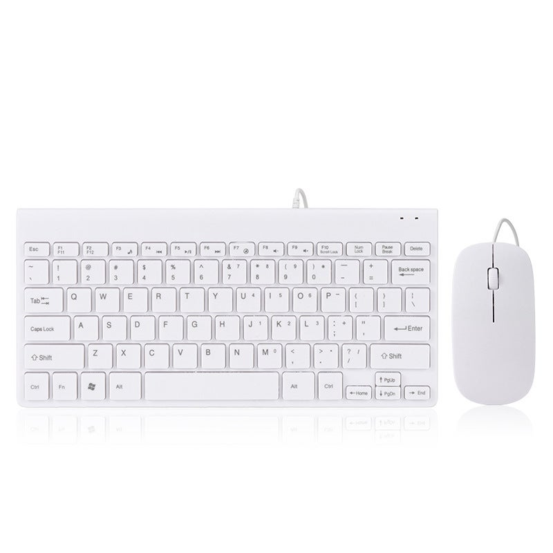 78-Key Mini Wired Keyboard Mouse Combo White MK100-Mouse suit 