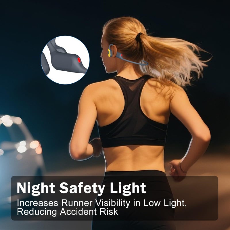 MARLALL Swimming Bone Conduction Headphones with Night Safety Light, IP68 Waterproof 32G MP3 Memory, Soft Silicone Underwater Headphones,Submersible Sport Earbuds/Earphones for Swimming Diving-Lemon Yellow - Image 4