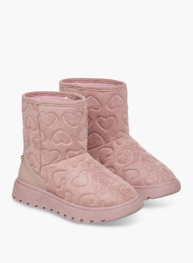 Celeste Girls' Heart Embossed Slip-On Ankle Boots - Image 3