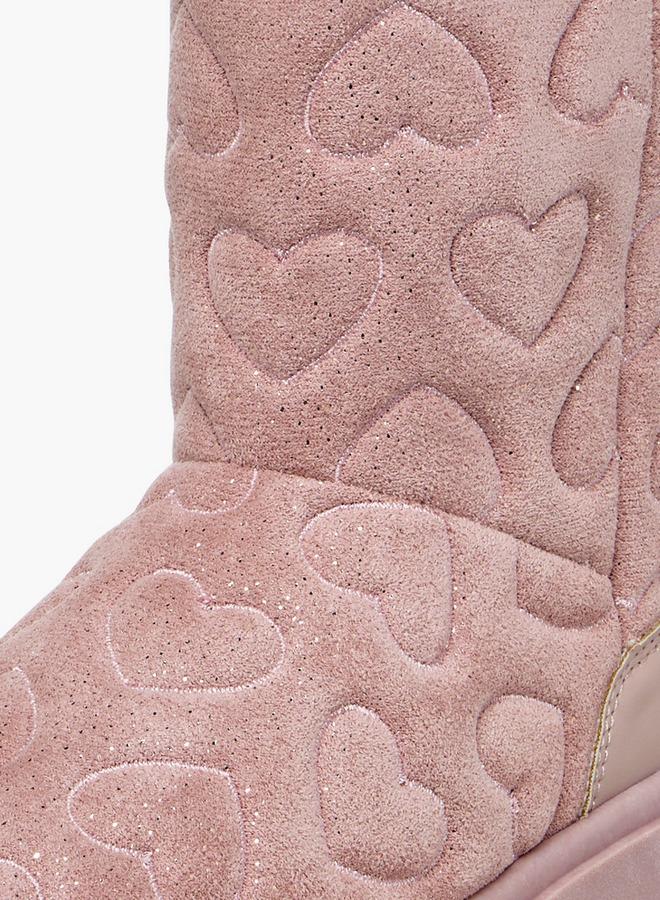 Celeste Girls' Heart Embossed Slip-On Ankle Boots - Image 4