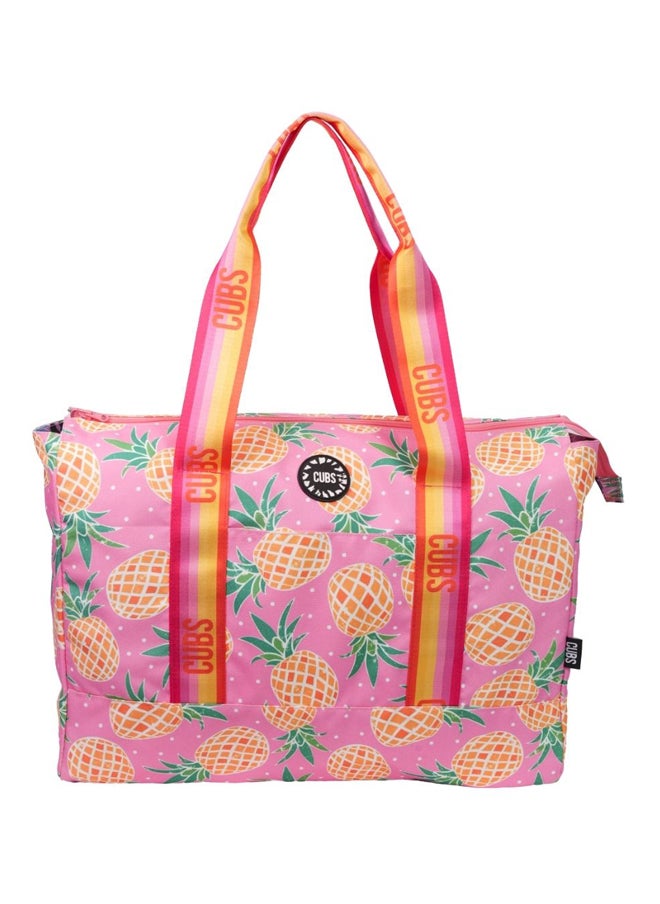 CUBS - Double Face Tote Bag Multicolor Large Leaves & Pineapples - Image 1