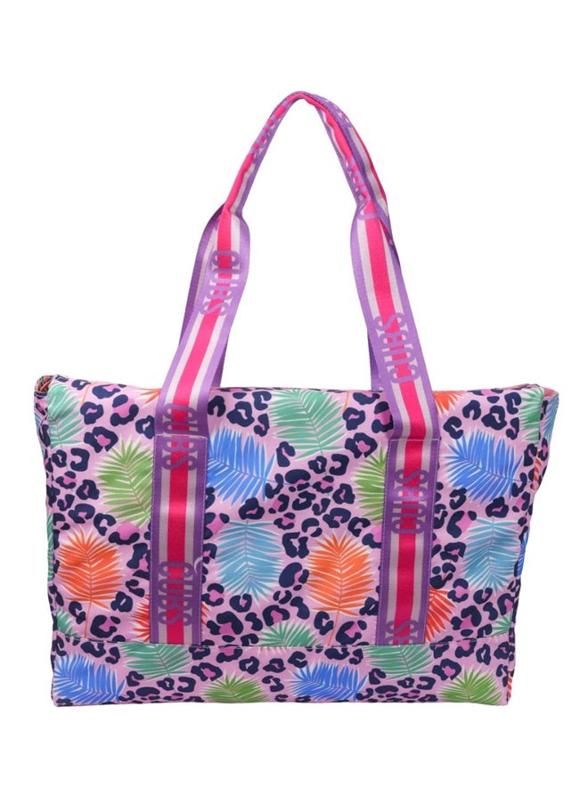 CUBS - Double Face Tote Bag Multicolor Large Leaves & Pineapples - Image 1