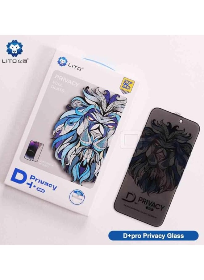 Tempered Glass Screen Protector Li-to D+ Privacy | Edge to Edge Coverage | Anti- Glare | Fingerprint Resistant| Full Screen Protection (Compatible with iPhone 15))