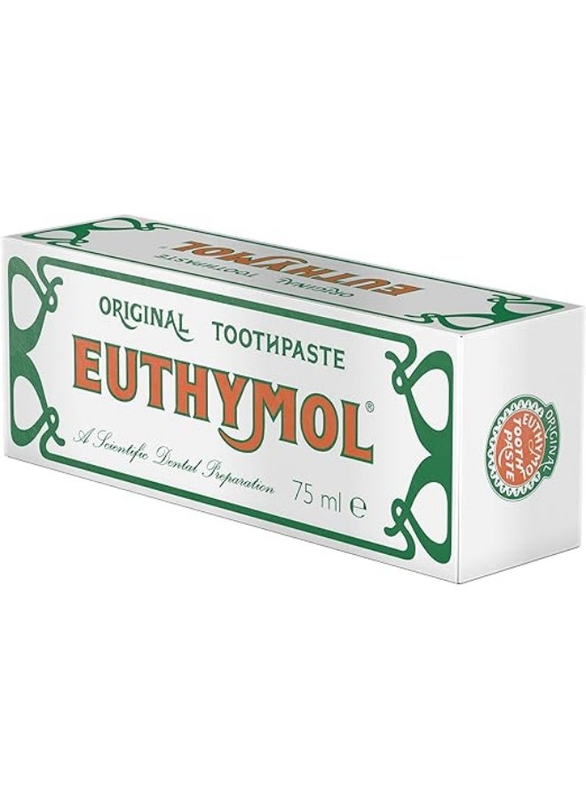 Euthymol Original Toothpaste for cleaning teeth and protecting gums with a distinctive fresh scent, 75 ml - Image 2