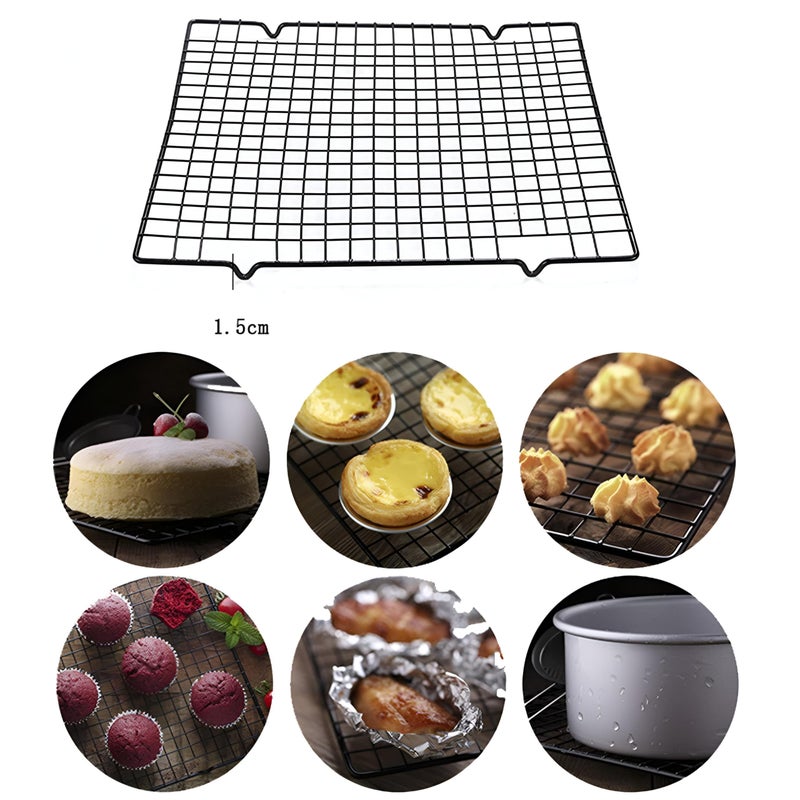 Cake Cooling Rack - Safe rectangular shelving line for bread and barbecue, multi-purpose stainless steel drying bread rack designed for airflow and heat distribution during cooking - Image 3