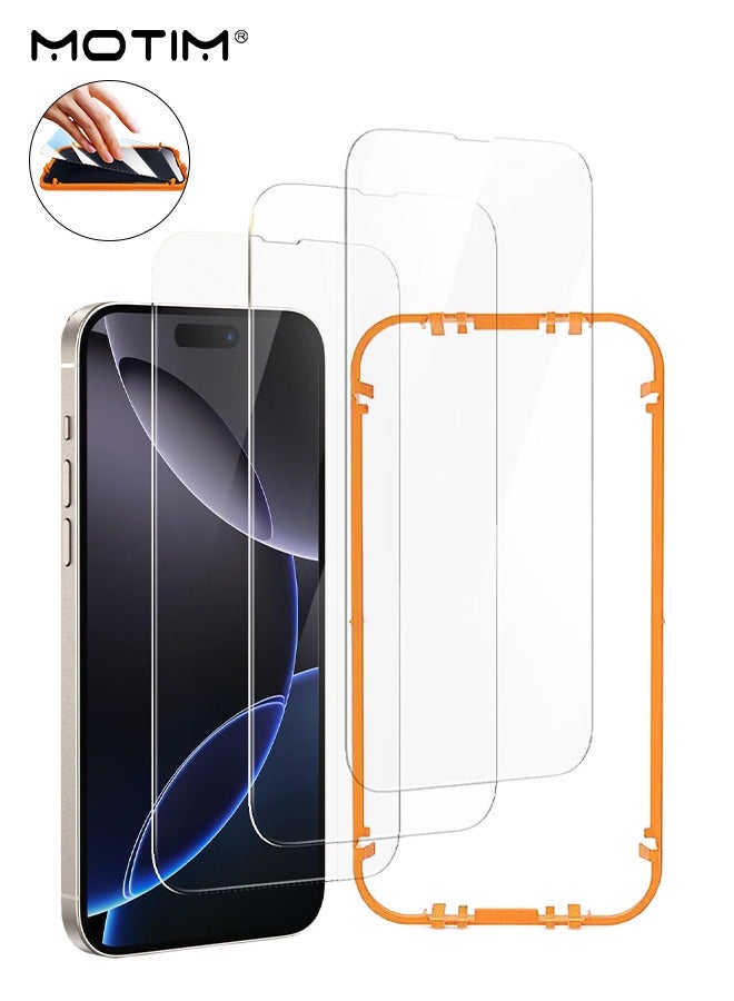Motim 3 Pack iPhone 16 Pro Max Screen Protector with Install Tool, HD Clear Tempered Glass Film, Anti-Drop, Anti-scratch, Anti-Fingerprint, Bubble Free Full Coverage, Easy Installation  - Image 1