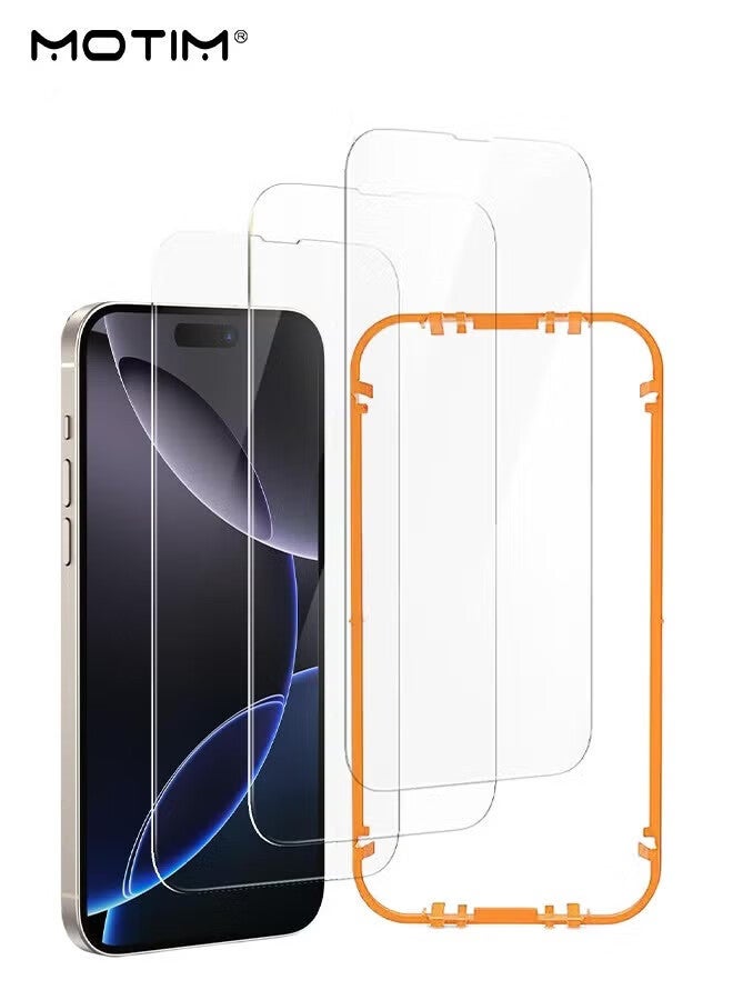 Motim 3 Pack iPhone 16 Pro Max Screen Protector with Install Tool, HD Clear Tempered Glass Film, Anti-Drop, Anti-scratch, Anti-Fingerprint, Bubble Free Full Coverage, Easy Installation - Image 1