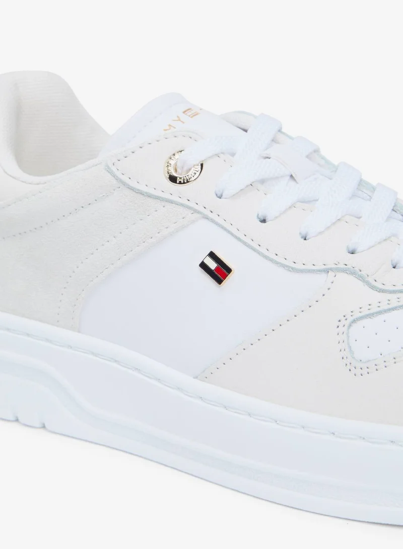 Tommy Hilfiger  Leather Mixed Texture Cupsole Trainers for Women | Best Price UAE