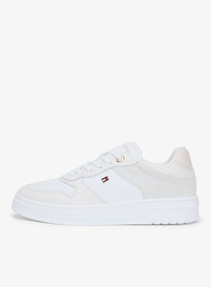 Tommy Hilfiger  Leather Mixed Texture Cupsole Trainers for Women | Best Price UAE