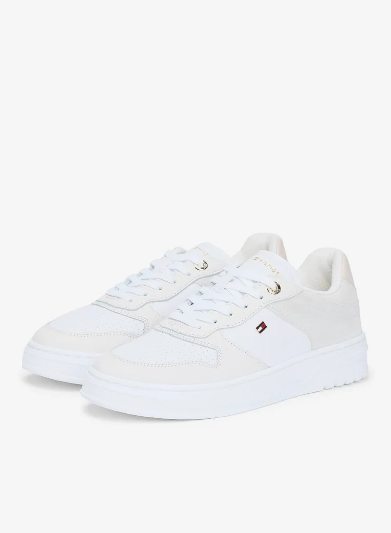 Tommy Hilfiger  Leather Mixed Texture Cupsole Trainers for Women | Best Price UAE