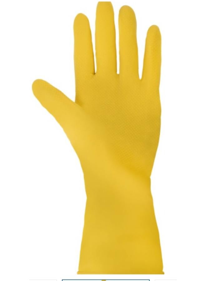 Waritex Multi-use rubber gloves carefully designed to give you excellent performance in all cleaning tasks. Lined from the inside with a soft yellow layer, size (L). - Image 1