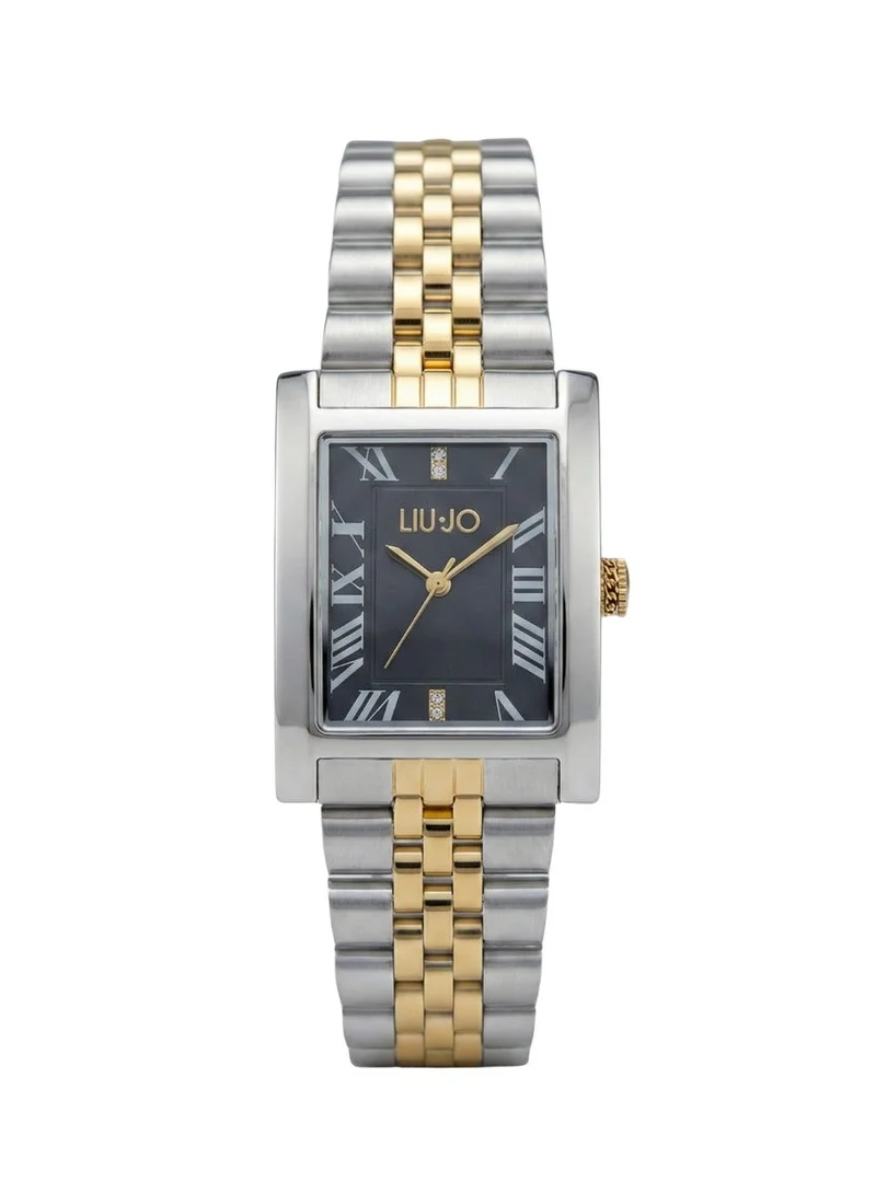 ليو جو ساعة لي جو إمبيريا مينا سوداء ستانلس ستيل فضي وذهبي مزدوج اللون