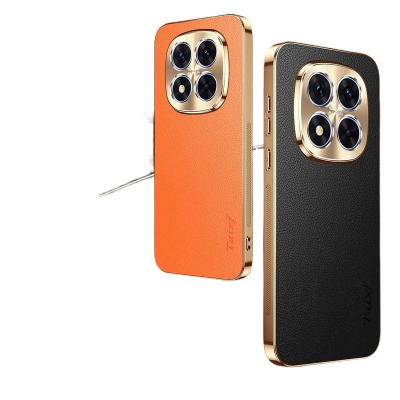 غطاء واقي، حماية من السقوط, ملمس جلد، أحمر، مقاوم للصدمات لـ Redmi Note 14 Pro، ملمس جلد باللون الأحمر - Image 2