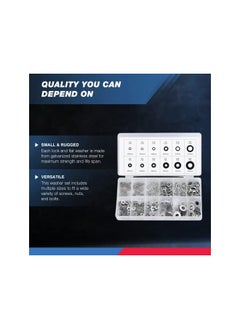 Neiko 50400A Stainless Steel Lock and Flat Washer Assortment | 350 Piece Set | 12 Different Sizes in Spring Lock and Flat Design | Prevent Loose Fasteners  - Image 2