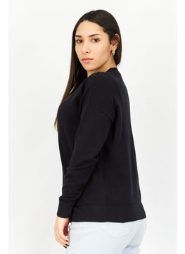 ESPRIT Women V-Neck Long Sleeve Textured Cardigan, Black  - Image 2