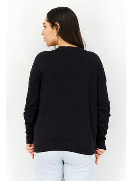 ESPRIT Women V-Neck Long Sleeve Textured Cardigan, Black  - Image 4