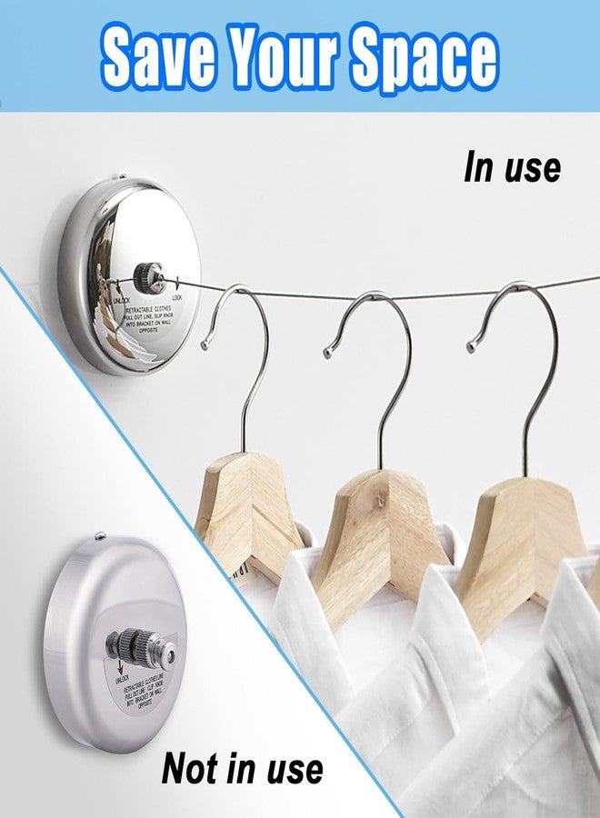 Dropware® Stainless Steel Retractable and Lockable Adjustable Hanging Clothesline | Wall-Mounted Nylon wire ClothLiner for Bathroom Home Hotel Balcony Outdoor Indoor Towel Laundry Drying Rope-Set of 1 - Image 2
