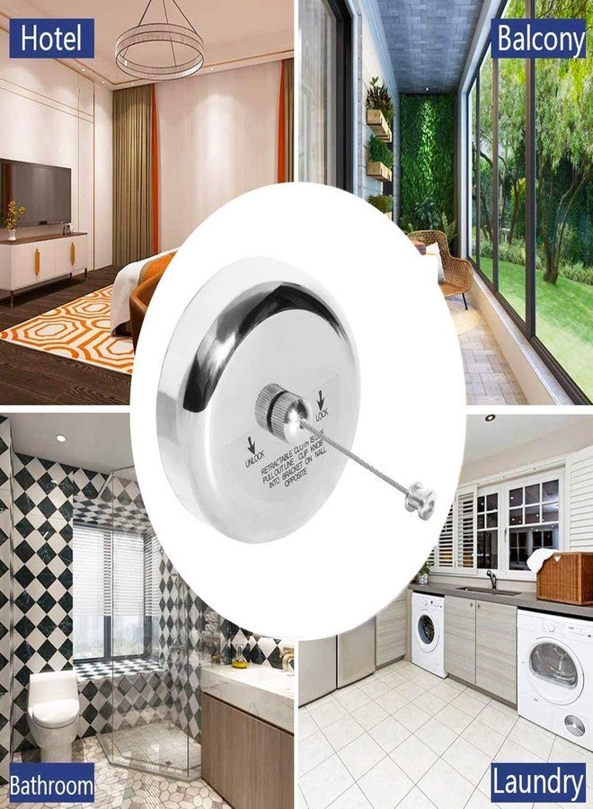 Dropware® Stainless Steel Retractable and Lockable Adjustable Hanging Clothesline | Wall-Mounted Nylon wire ClothLiner for Bathroom Home Hotel Balcony Outdoor Indoor Towel Laundry Drying Rope-Set of 1 - Image 4