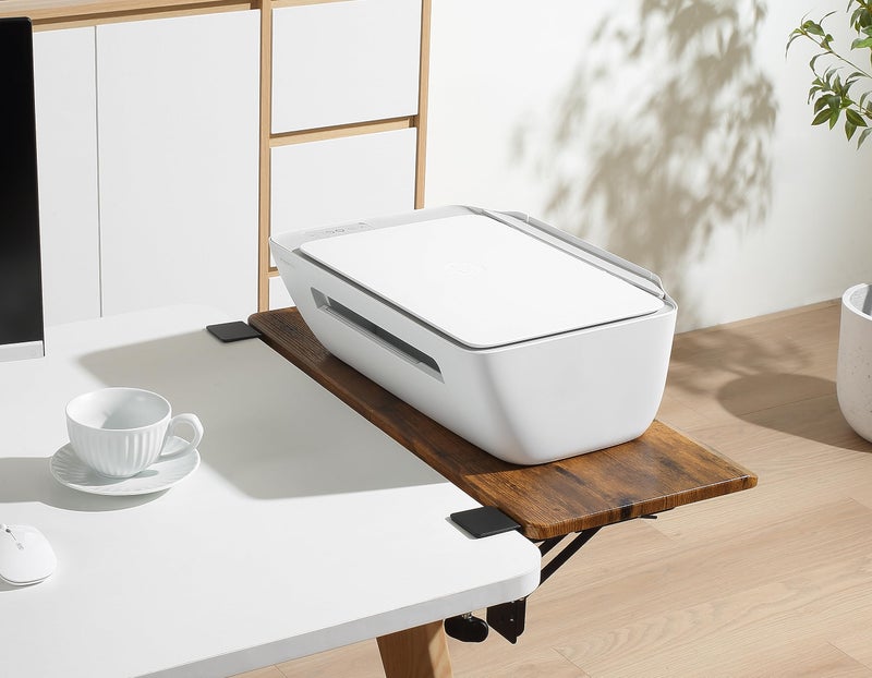 ETHU Ergonomics Desk Extender Tray, 25.6"x11.4" Large Size Foldable Keyboard Drawer Tray Clamp On, Armrest Support for Home and Office (Wood) - Image 5