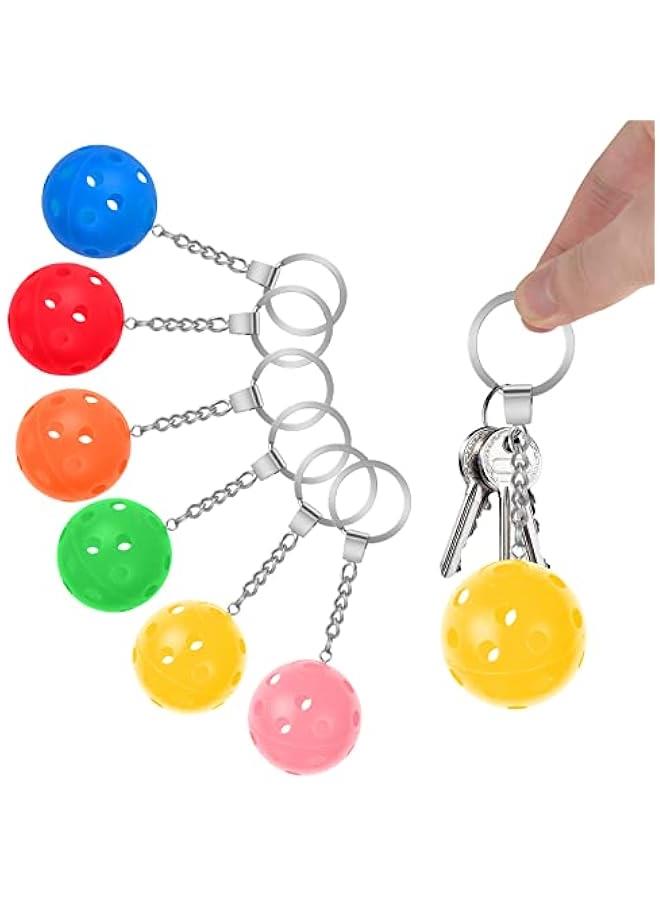 DLUGOPIS 6Pcs Gifts for Pickleball Lovers Pickleball Ornament Pickleball Keychain Pickleball Keychains Bulk Mini Pickleball Keychain for Keychains Luggage Tags Sports Bag - Image 1