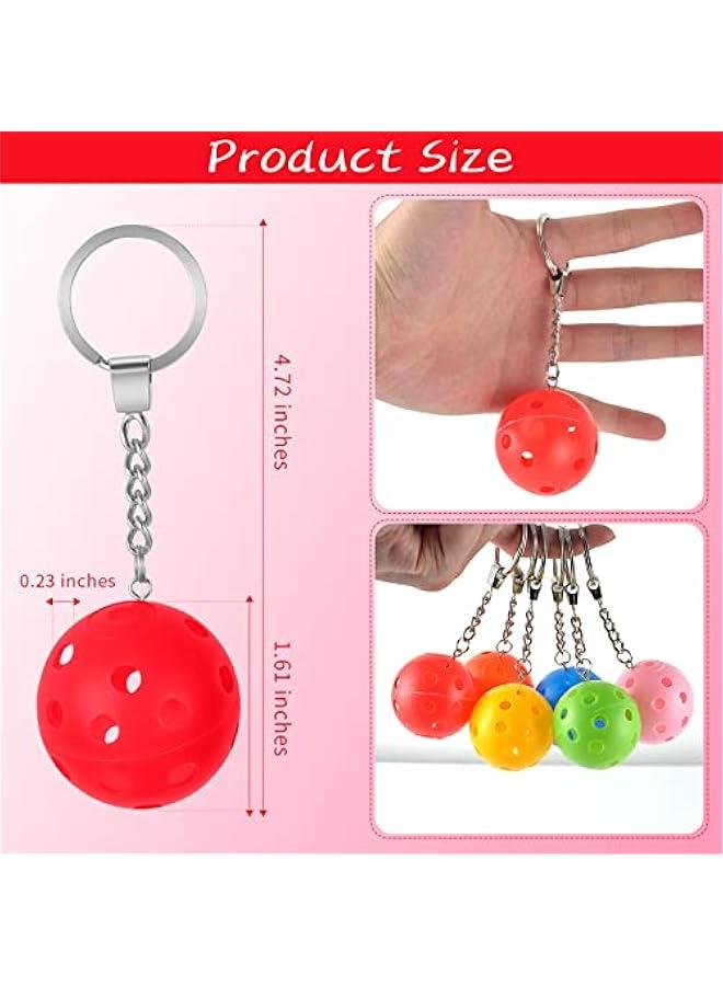 DLUGOPIS 6Pcs Gifts for Pickleball Lovers Pickleball Ornament Pickleball Keychain Pickleball Keychains Bulk Mini Pickleball Keychain for Keychains Luggage Tags Sports Bag - Image 2