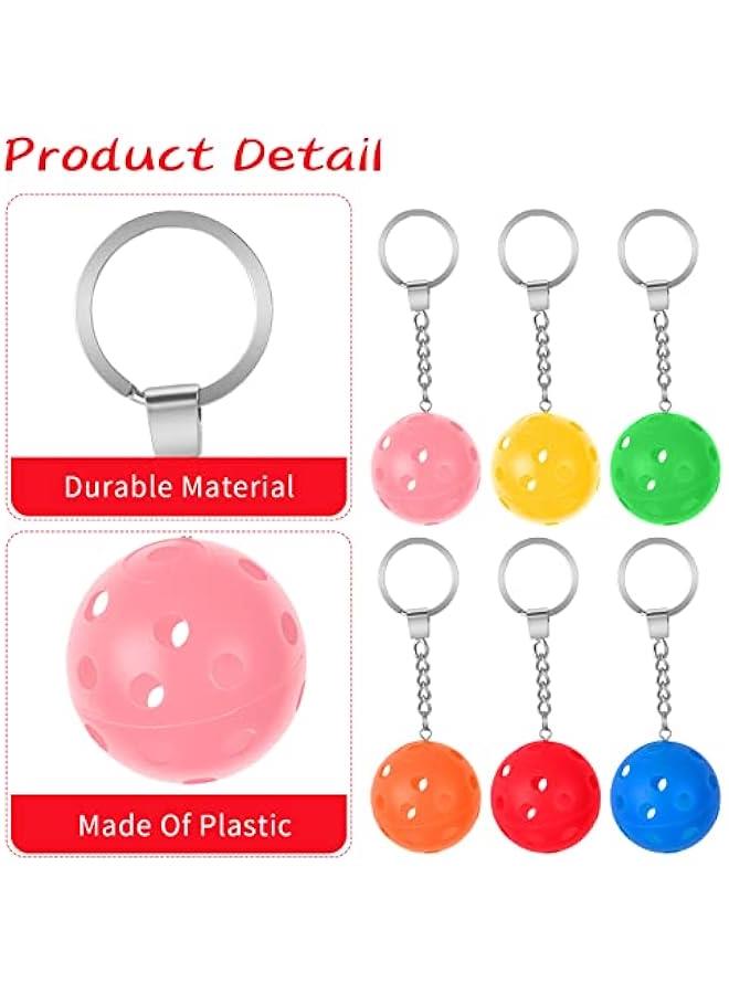DLUGOPIS 6Pcs Gifts for Pickleball Lovers Pickleball Ornament Pickleball Keychain Pickleball Keychains Bulk Mini Pickleball Keychain for Keychains Luggage Tags Sports Bag - Image 3