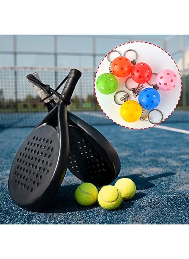 DLUGOPIS 6Pcs Gifts for Pickleball Lovers Pickleball Ornament Pickleball Keychain Pickleball Keychains Bulk Mini Pickleball Keychain for Keychains Luggage Tags Sports Bag - Image 5
