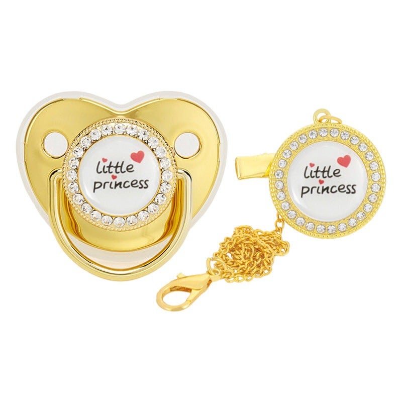 2022 cross-border hot love little princess baby drill nipple baby diamond soothing play mouth with dust cover - Image 2