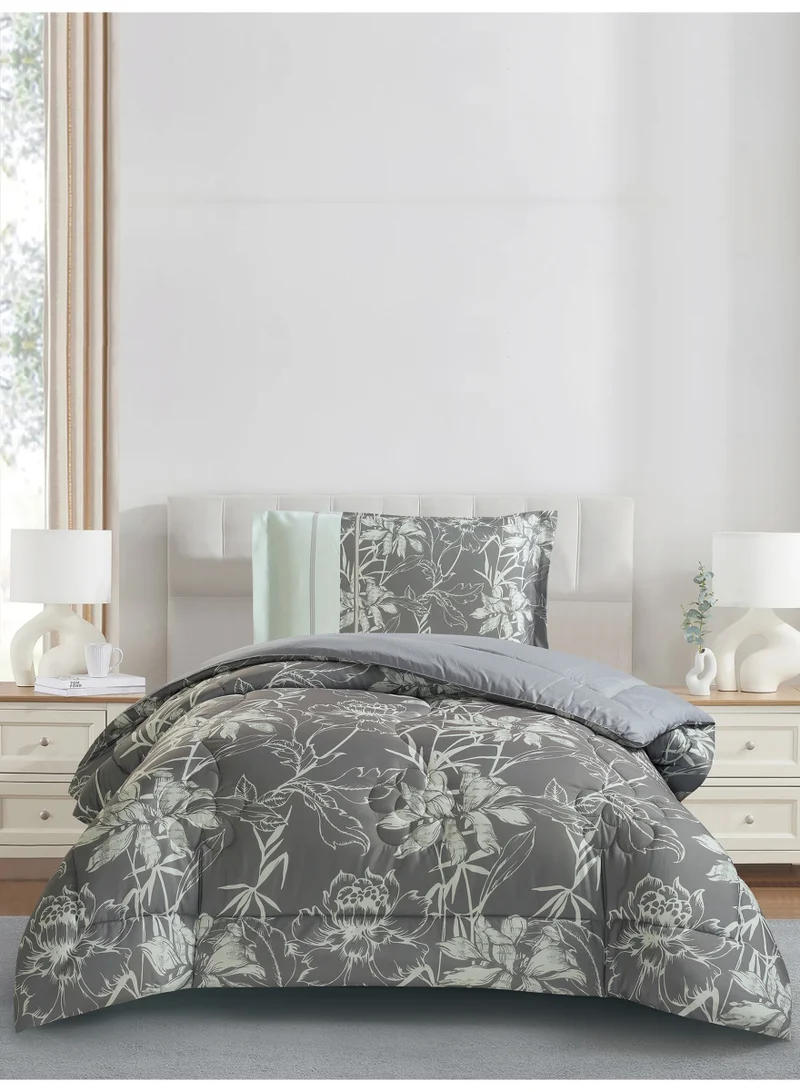 Donetella Bedding Comforter Set, twin Size 170x230 cm - 2-Pcs Digital Print Quilted Bed Set, Microfiber Fabric - 1 Comforter, 1 Pillow Shams.