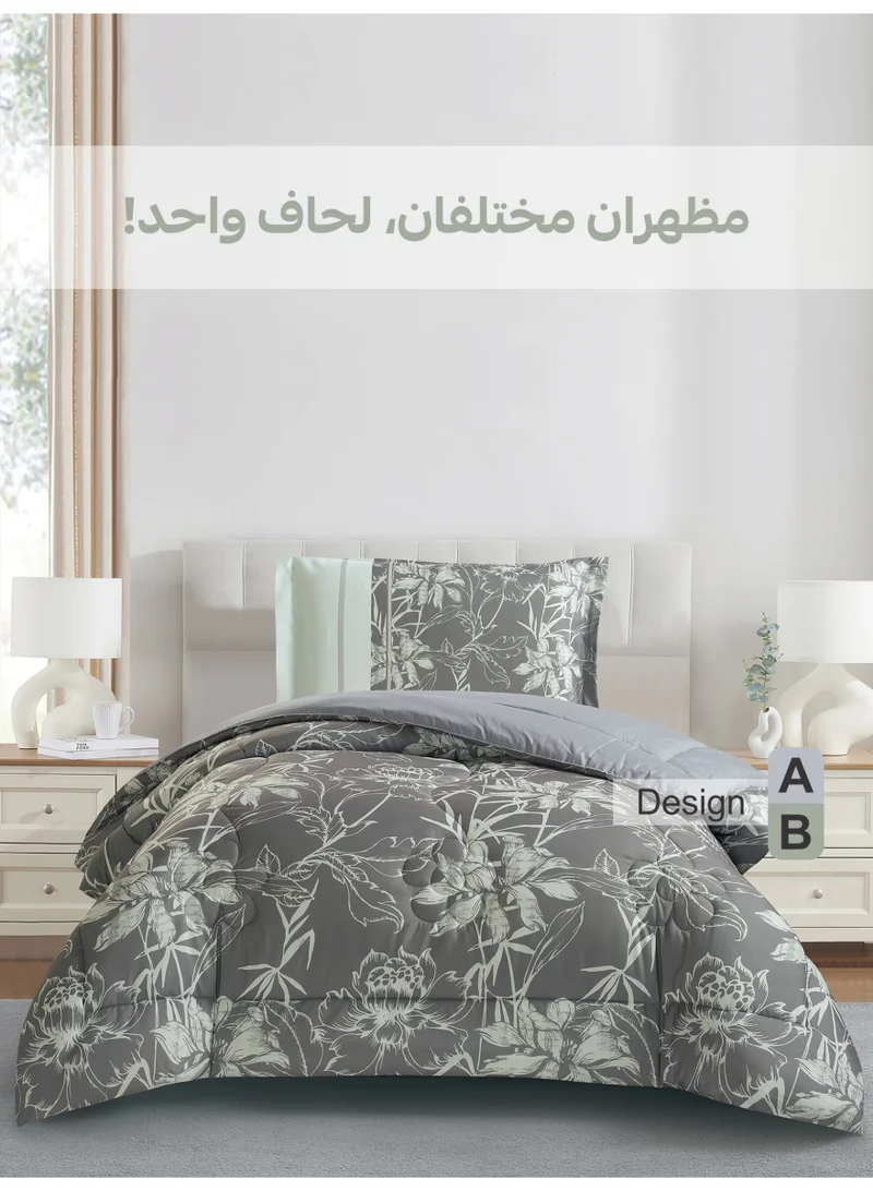 Donetella Bedding Comforter Set, twin Size 170x230 cm - 2-Pcs Digital Print Quilted Bed Set, Microfiber Fabric - 1 Comforter, 1 Pillow Shams.