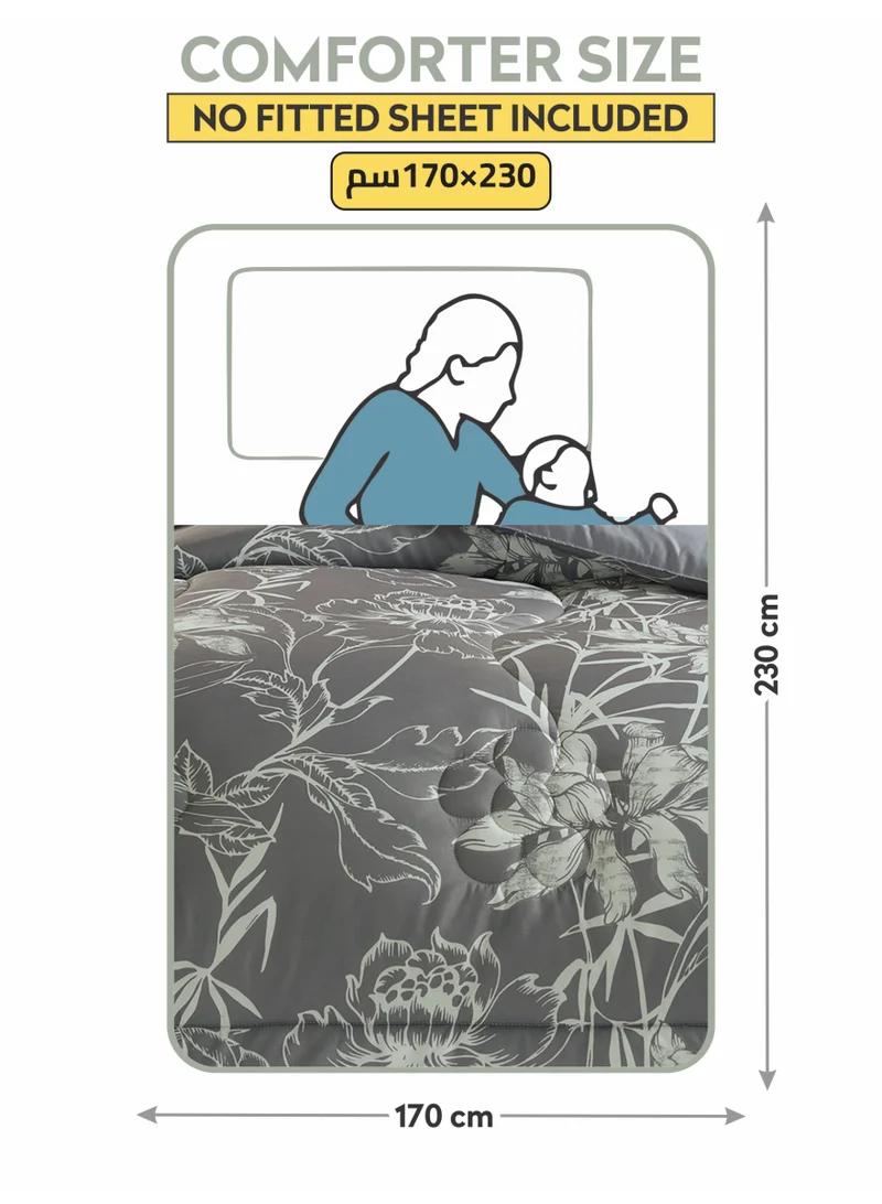 Donetella Bedding Comforter Set, twin Size 170x230 cm - 2-Pcs Digital Print Quilted Bed Set, Microfiber Fabric - 1 Comforter, 1 Pillow Shams.