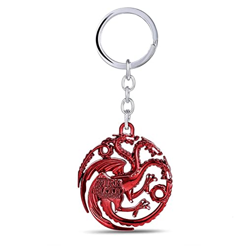 Bkinpid Dragon Key Chain Targaryen Key Chain (Red) - Image 1