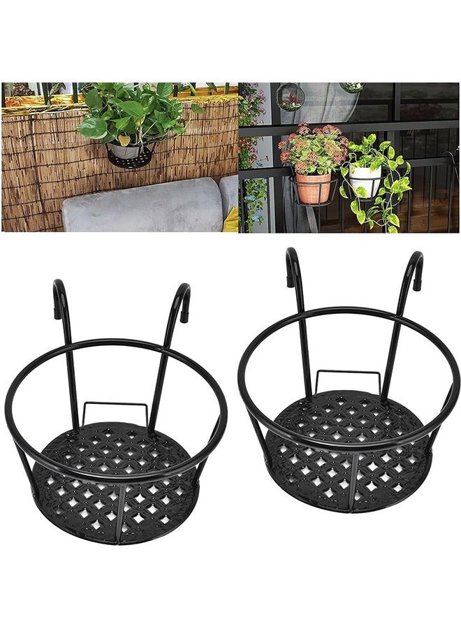 Generic Hanging Baskets  Flower Pot Holder, Hanging Planter, Plant Stand, Over The Rail Basket for Indoor Outdoor  - Image 2