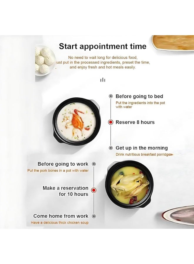 5L Smart Rice Cooker & Multicooker - 24H Delay Timer with Auto Keep Warm, Non-Stick Inner Pot + Steaming Tray for Soup/Grain/Steam, Compact Design for Home & Office - Image 5