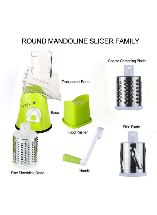 SHOPI - Manually Rotating Cheese Cutter, Vegetable Mandolin Slicer, Multi-Function Vegetable Cutter, Fruit Shredder, Grater, Stainless Steel Rotating Shredder - Image 1