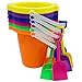 4E's Novelty 4Es Novelty 6 Pack 75 Beach Buckets and Shovels for Kids Bulk Strong Large Sand Bucket for Toddler Beach Toys for Kids 310 Sandbox Toys - Image 4