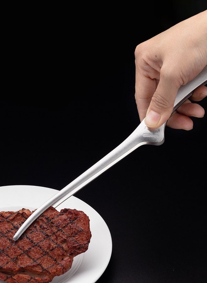 Hanayo 3 قطع ملقط طعام مشابك مطبخ من الفولاذ المقاوم للصدأ بأسلوب كوري وياباني لمشابك الشواء ذاتية الوقوف لمطبخ تقديم الشواء وطهي القهوة (فضي) - Image 4