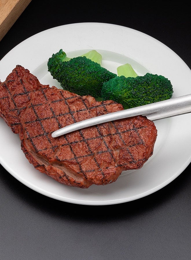 Hanayo 3 قطع ملقط طعام مشابك مطبخ من الفولاذ المقاوم للصدأ بأسلوب كوري وياباني لمشابك الشواء ذاتية الوقوف لمطبخ تقديم الشواء وطهي القهوة (فضي) - Image 5