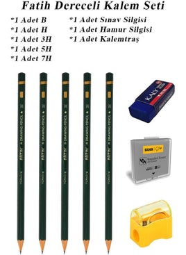 Artlantis Art Pencil Fatih Graduated Pencil Set Charcoal Pencil Set B H 3h 5h 7h Set of 8 Exam Eraser and Dough Eraser Pencil Sharpener  - Image 1