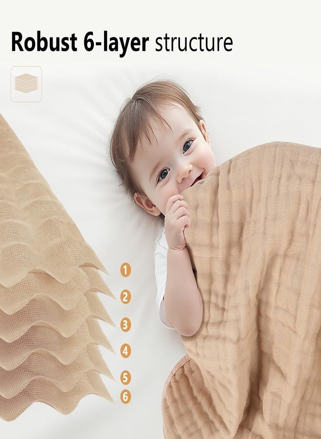 مناشف استحمام للأطفال حديثي الولادة من هويتاو، عبوة من قطعتين - مناشف قطنية موسلين 100% بست طبقات مع غطاء رأس للأطفال الرضع والأطفال الصغار - مقاس كبير 32 × 32 بوصة، ناعمة وماصة، مناسبة للجنسين، من أساسيات استحمام الأطفال حديثي الولادة - Image 3