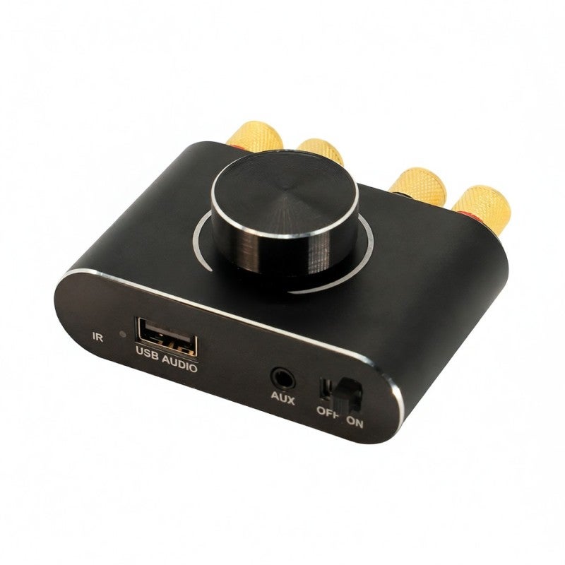 Audio Power Amplifier: 100W+100W Red Aluminum Alloy - BT 5.1 Wireless Multi-Input Control for Portable Home Outdoor Use - Image 3